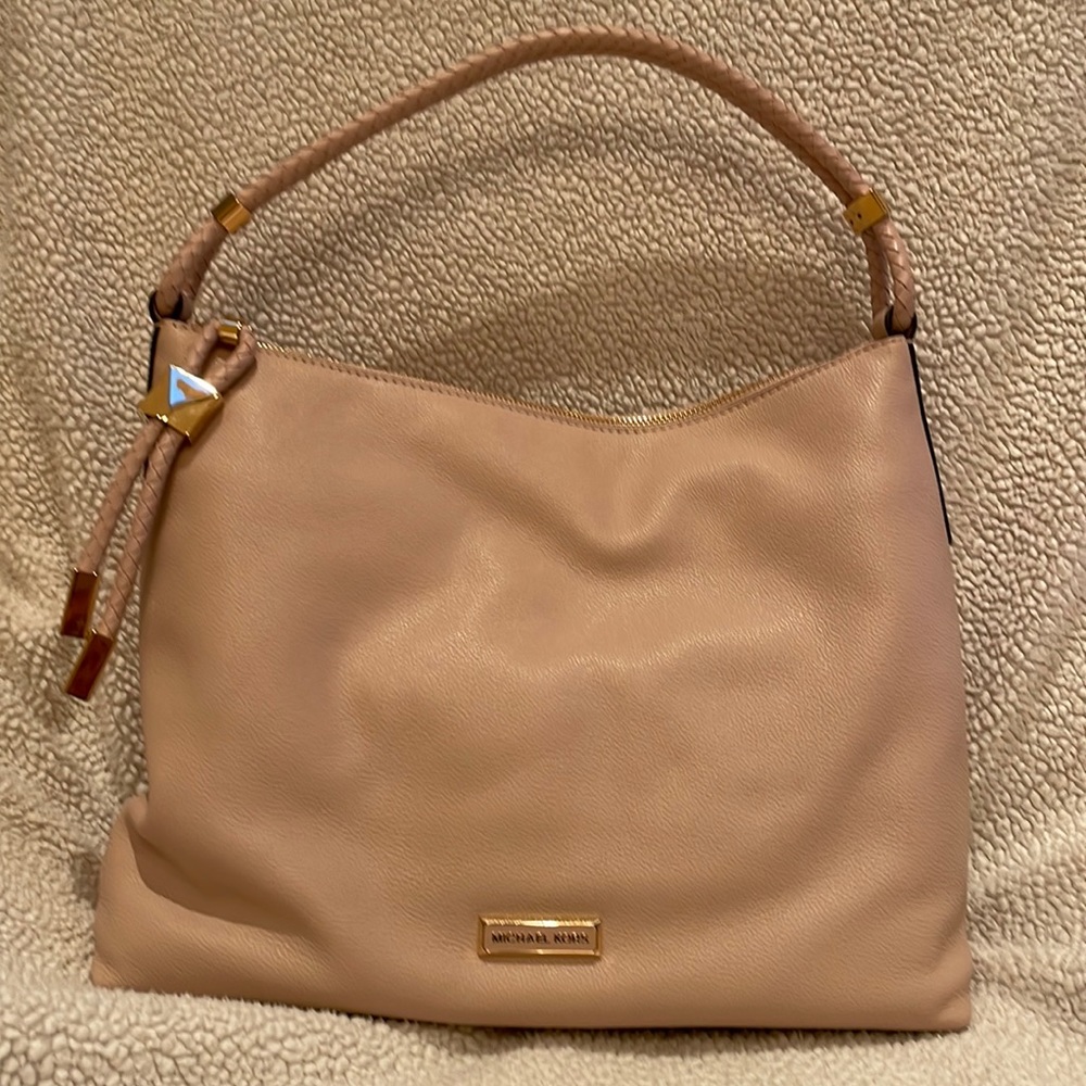 NWT Michael Kors Lexington Large Leather Shoulder Bag, Soft Pink